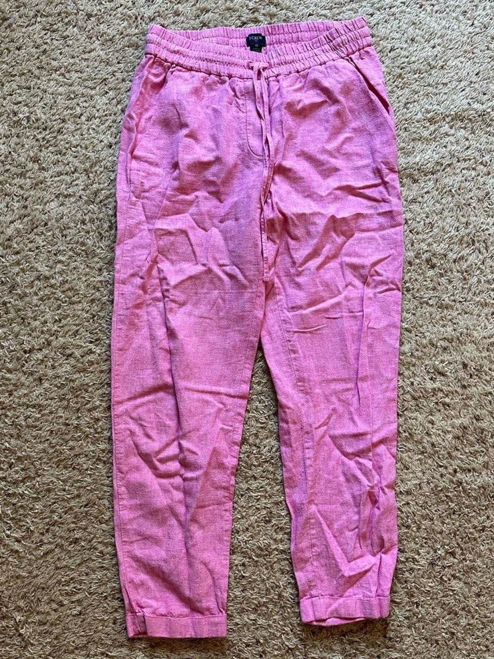 J.Crew Linen Blend Drawstring Jogger Pants 0 CoastalGrandmother Barbiecore Chic